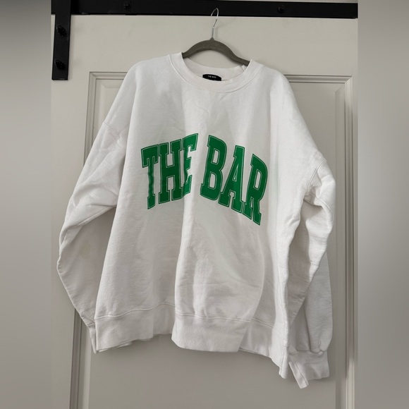 The Bar Varsity Sweatshirt White/Green - Picture 2 of 5